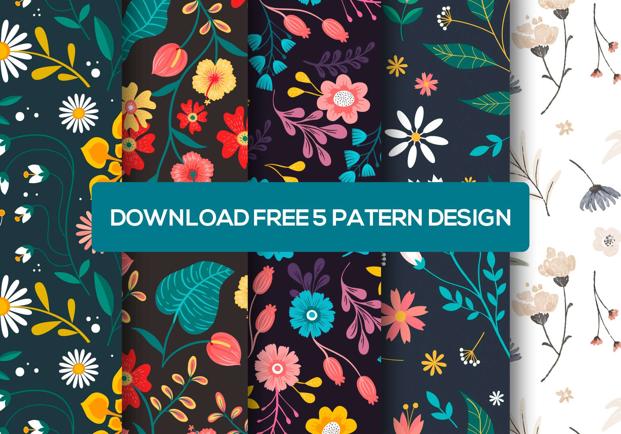 colorful seamless flowers pattern vector