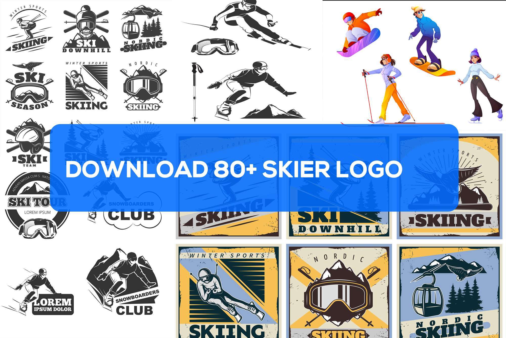 skier Logo Design template