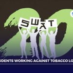 Students working against tobacco logo
